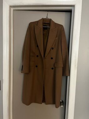 MaxMara Double-Breasted Camel Wool Peacoat